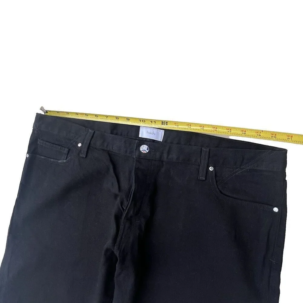 Triarchy Jeans Men 36 Slim Straight Stretch black  country Dark Denim Button Fly